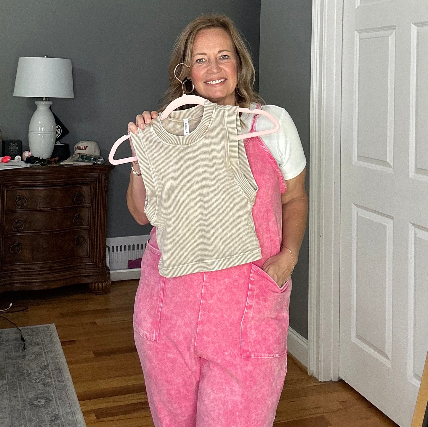 Light Mocha Padded Tank Top