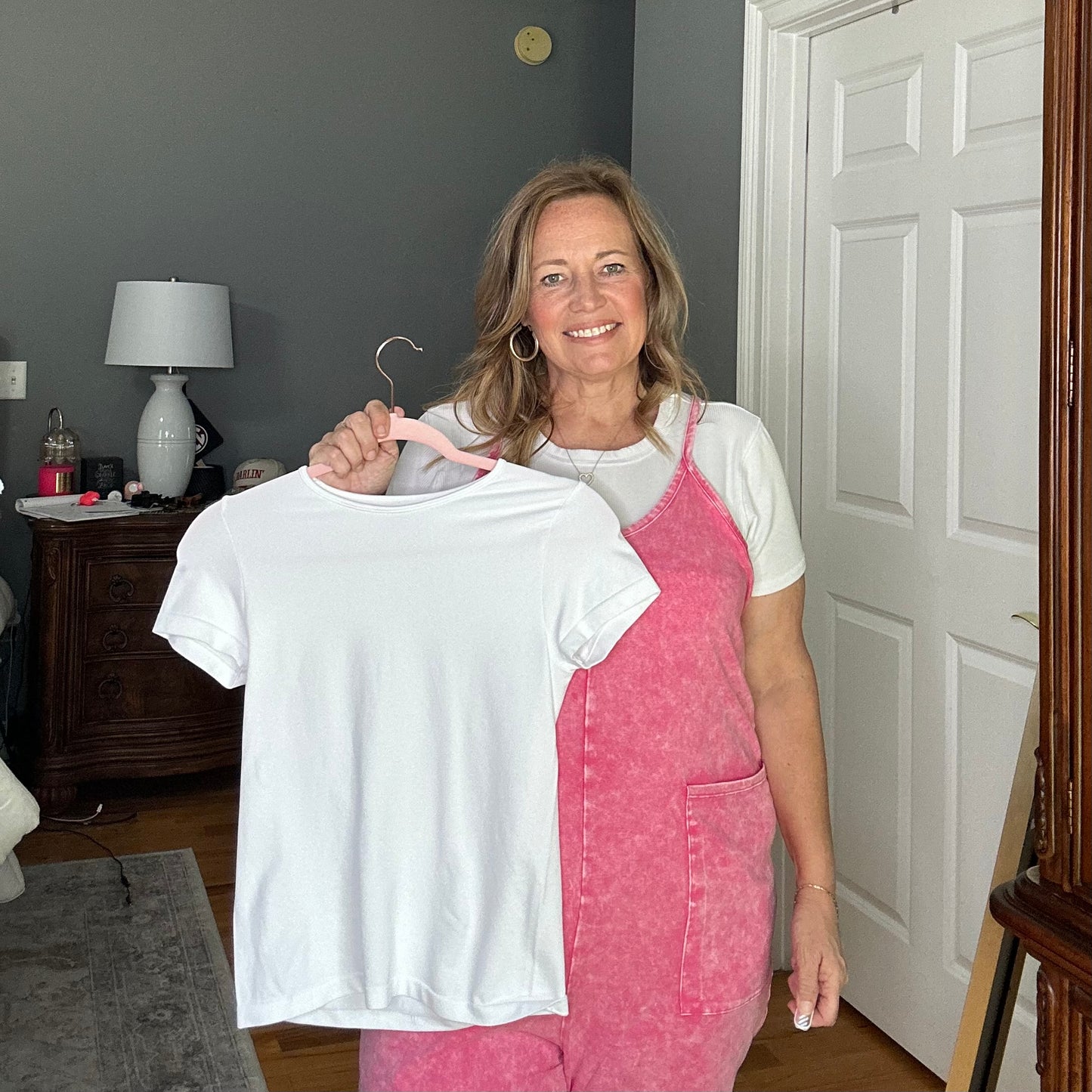 White Ribbed Basic Tee