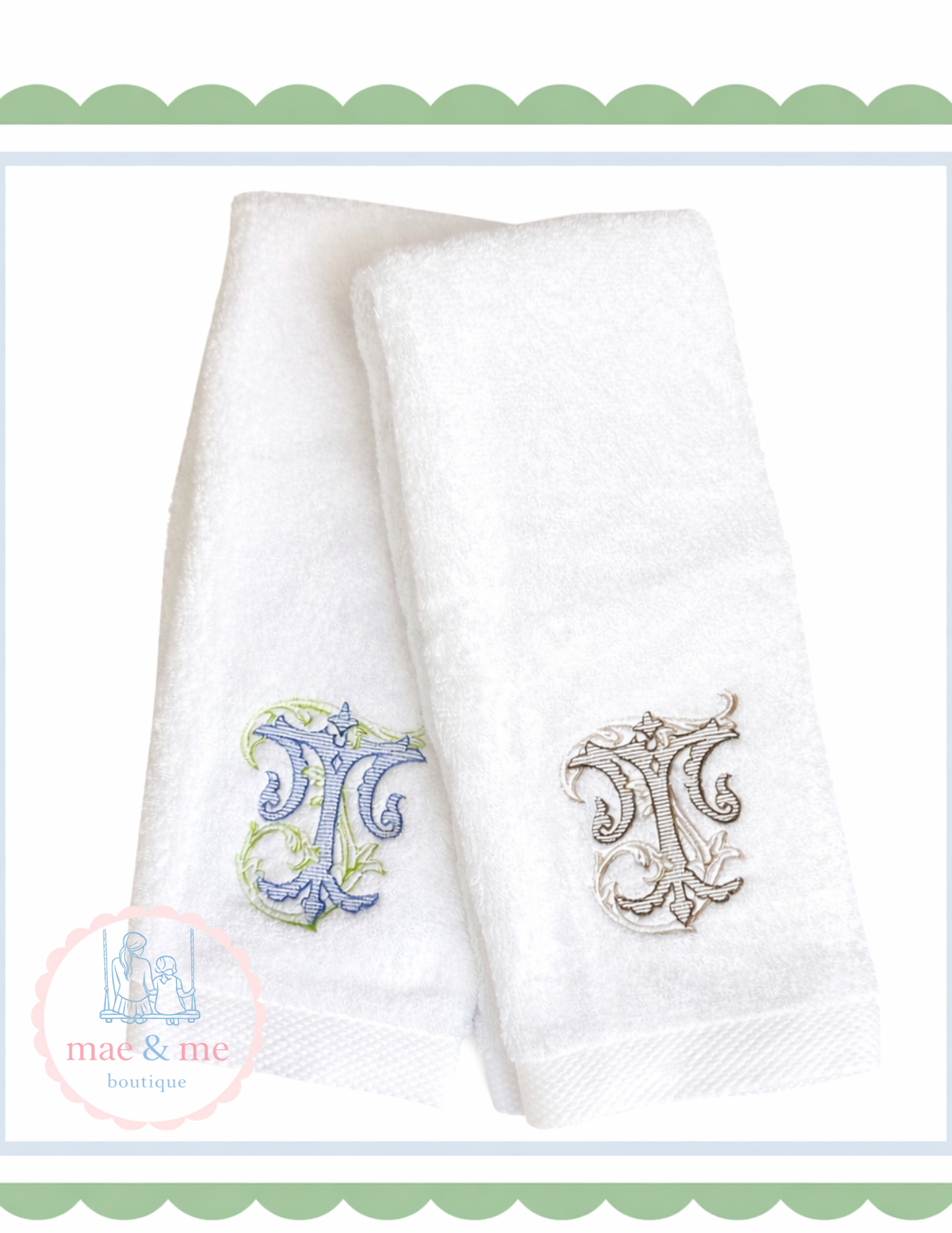 Hand towel with embroidery