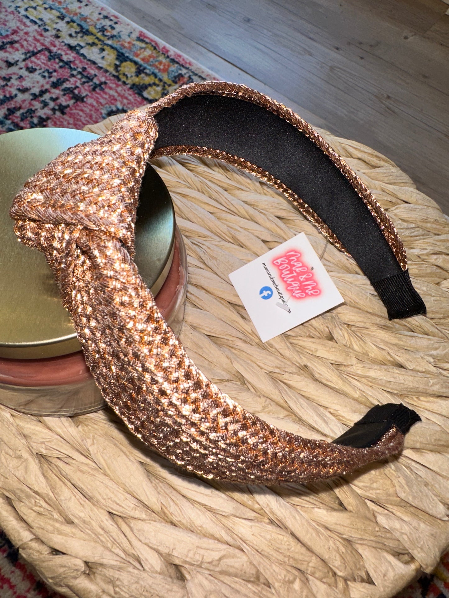 Metallic Woven Knotted Headband