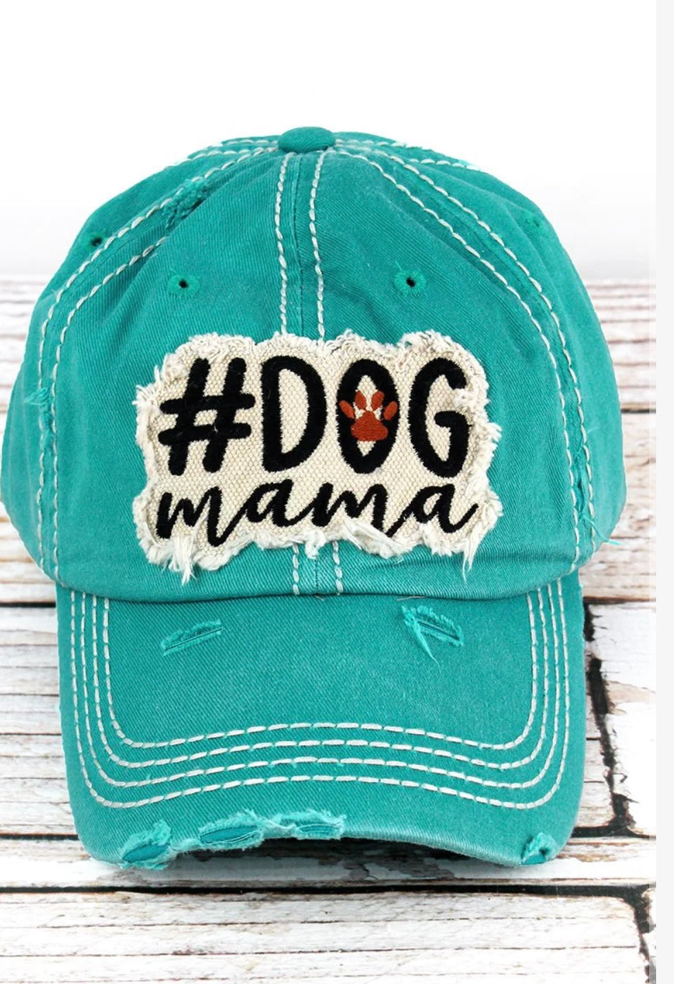 Distressed Dog Mama Patch Hat