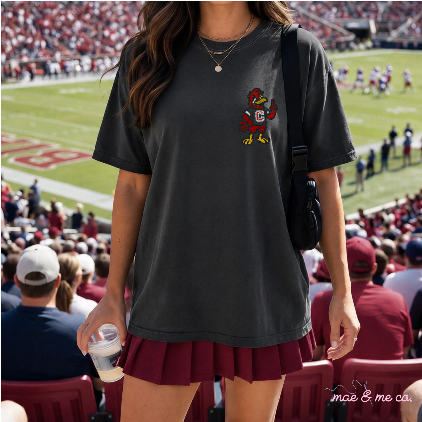 Saturday in the South Embroidered Rooster Mascot Pocket Tee