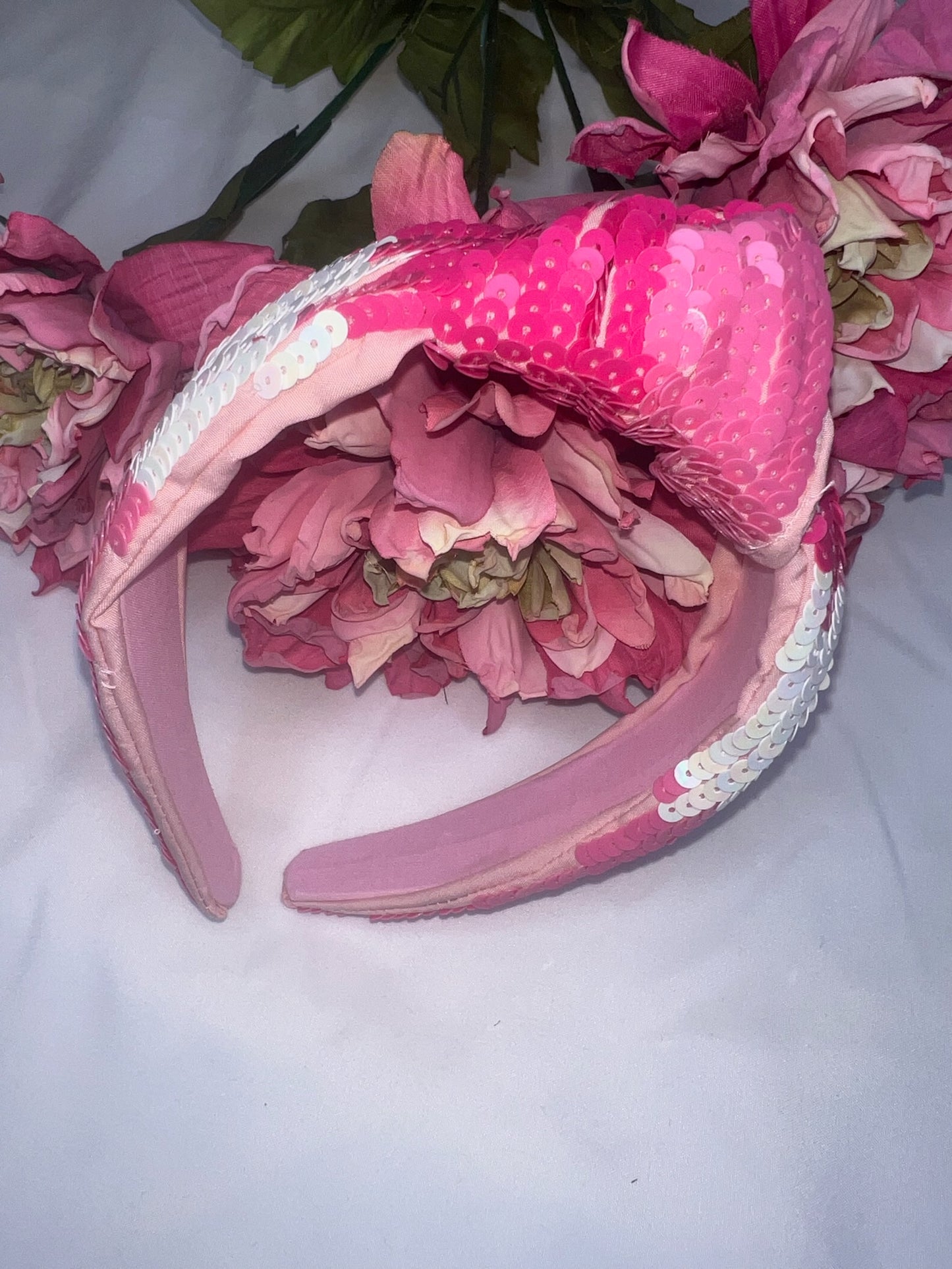 Pink Sequin Knotted Headband