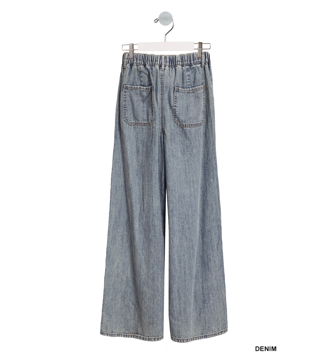 Wendy Wide Leg Drawstring Elastic Waist Denim Pants