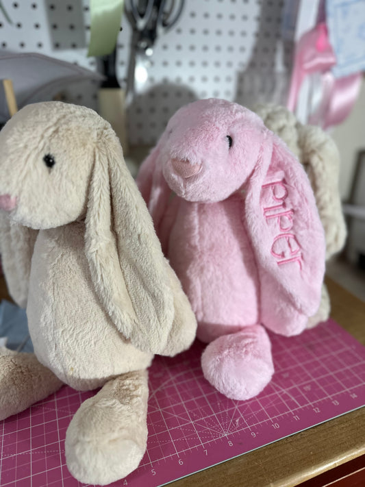 Customized 16 inch Bunny with Embroidery on ear