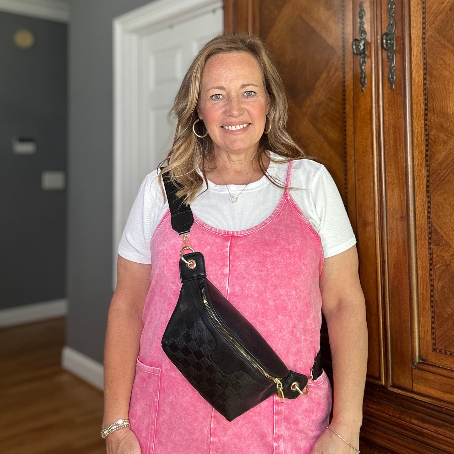 Block Pattern Crossbosy Bum Bag