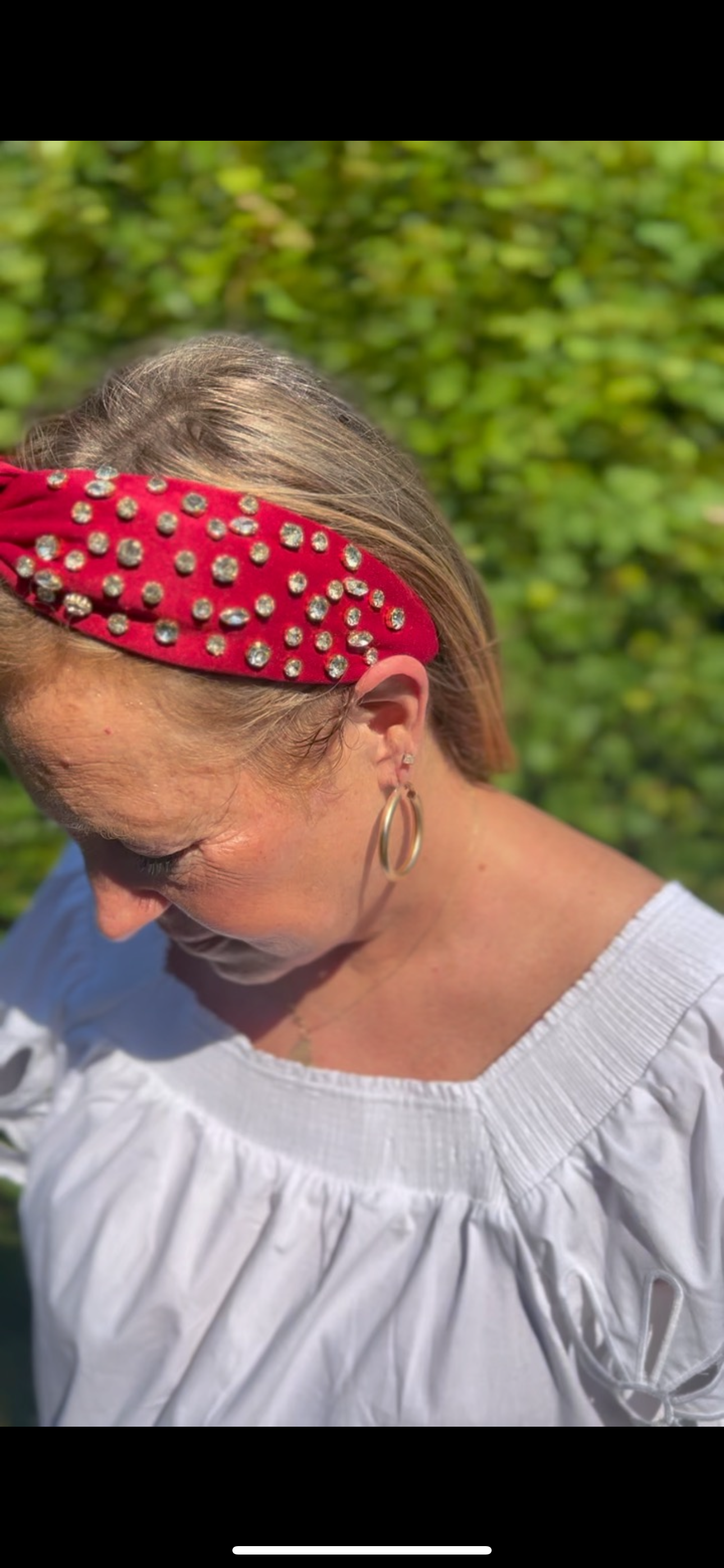 Garnet Headband with Rhinestones