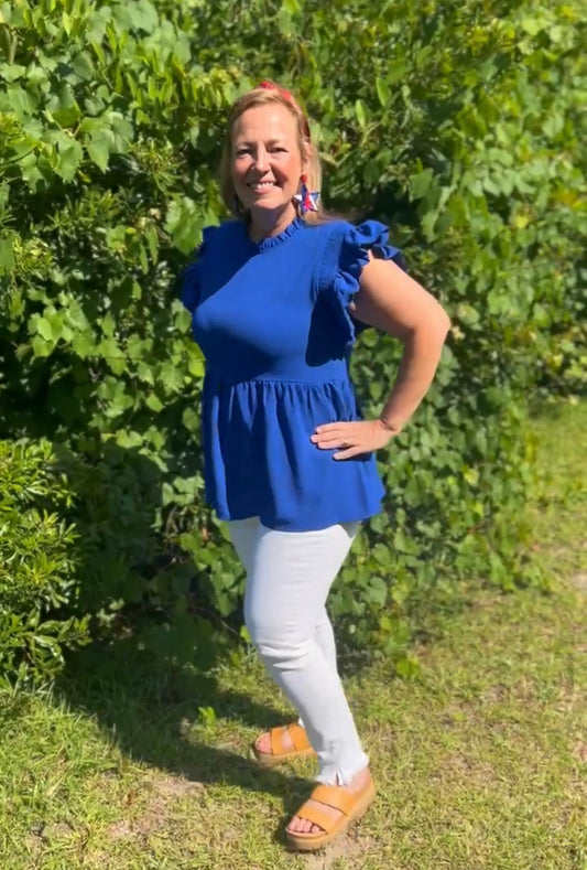 Bianca Blue Babydoll Blouse