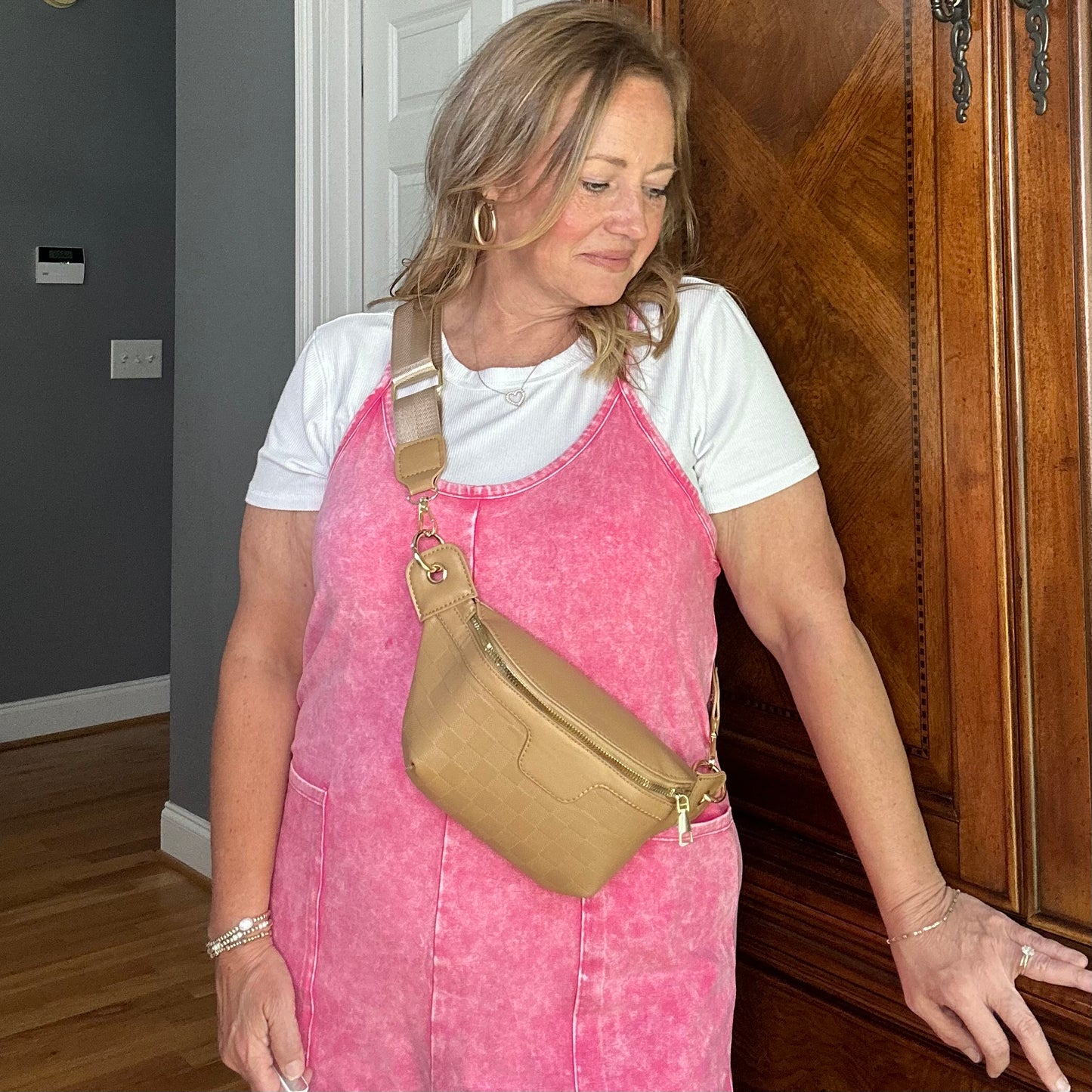 Block Pattern Crossbosy Bum Bag