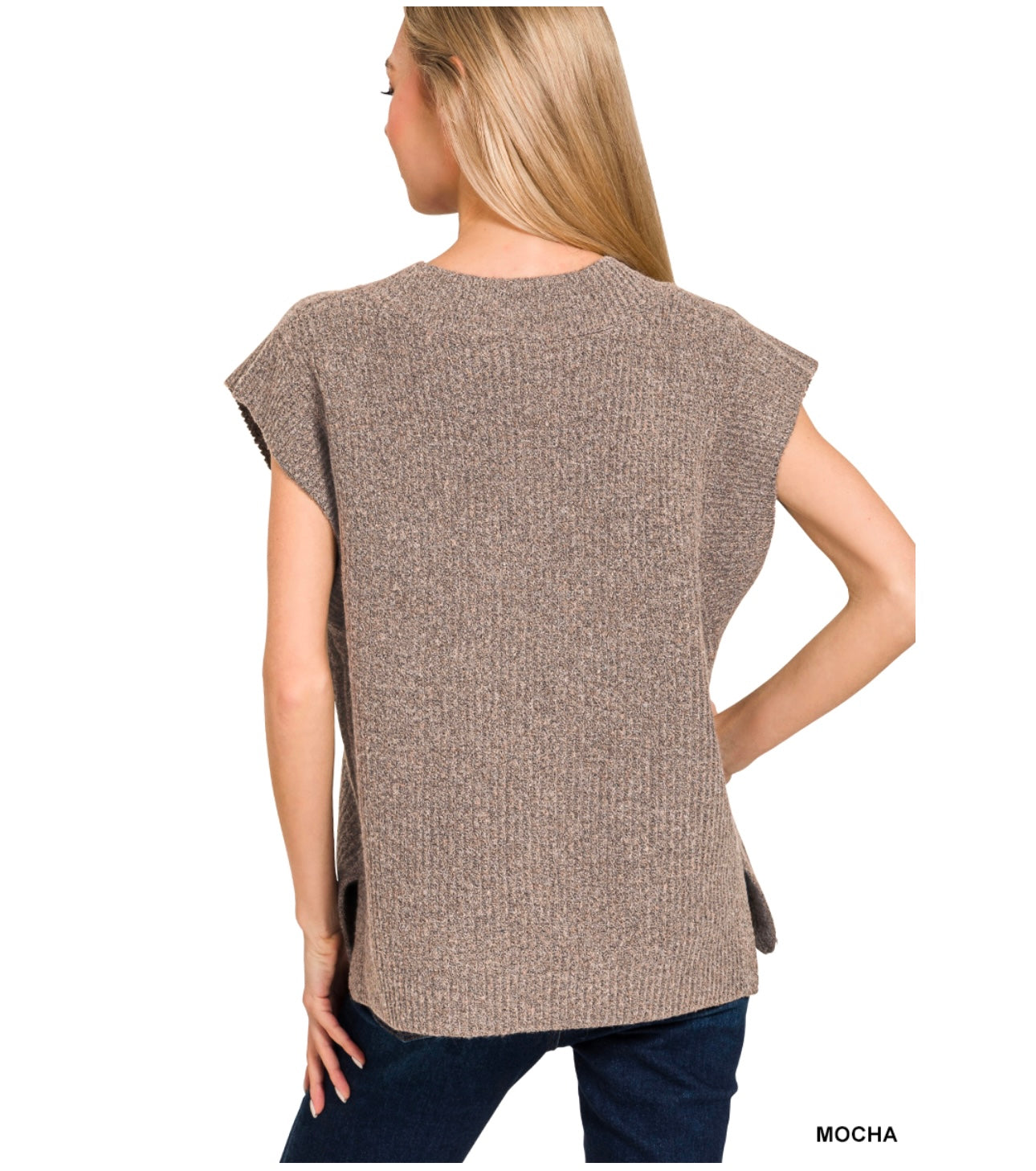 Mocha V Neck Sweater Vest