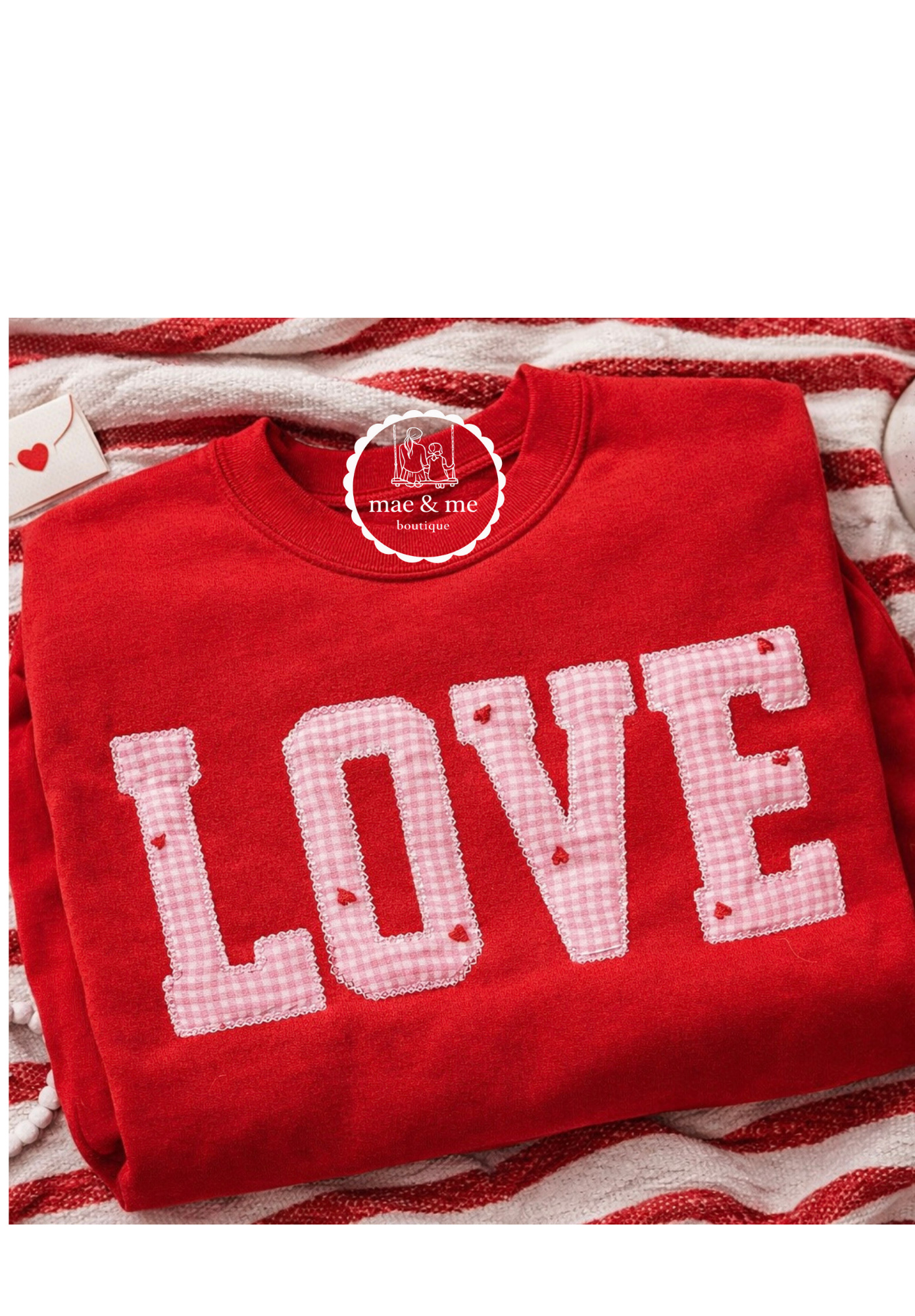 Valentine sweatshirt with applique embroidery 