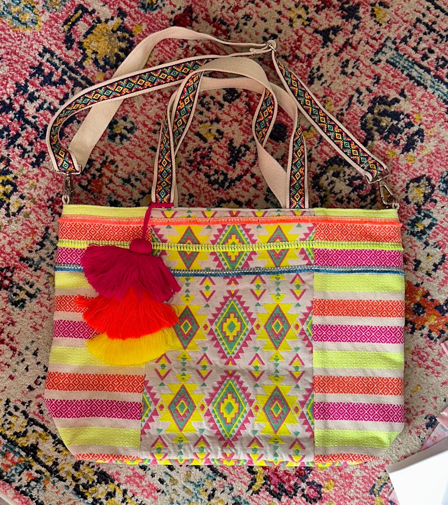 Large Bright Boho Bag