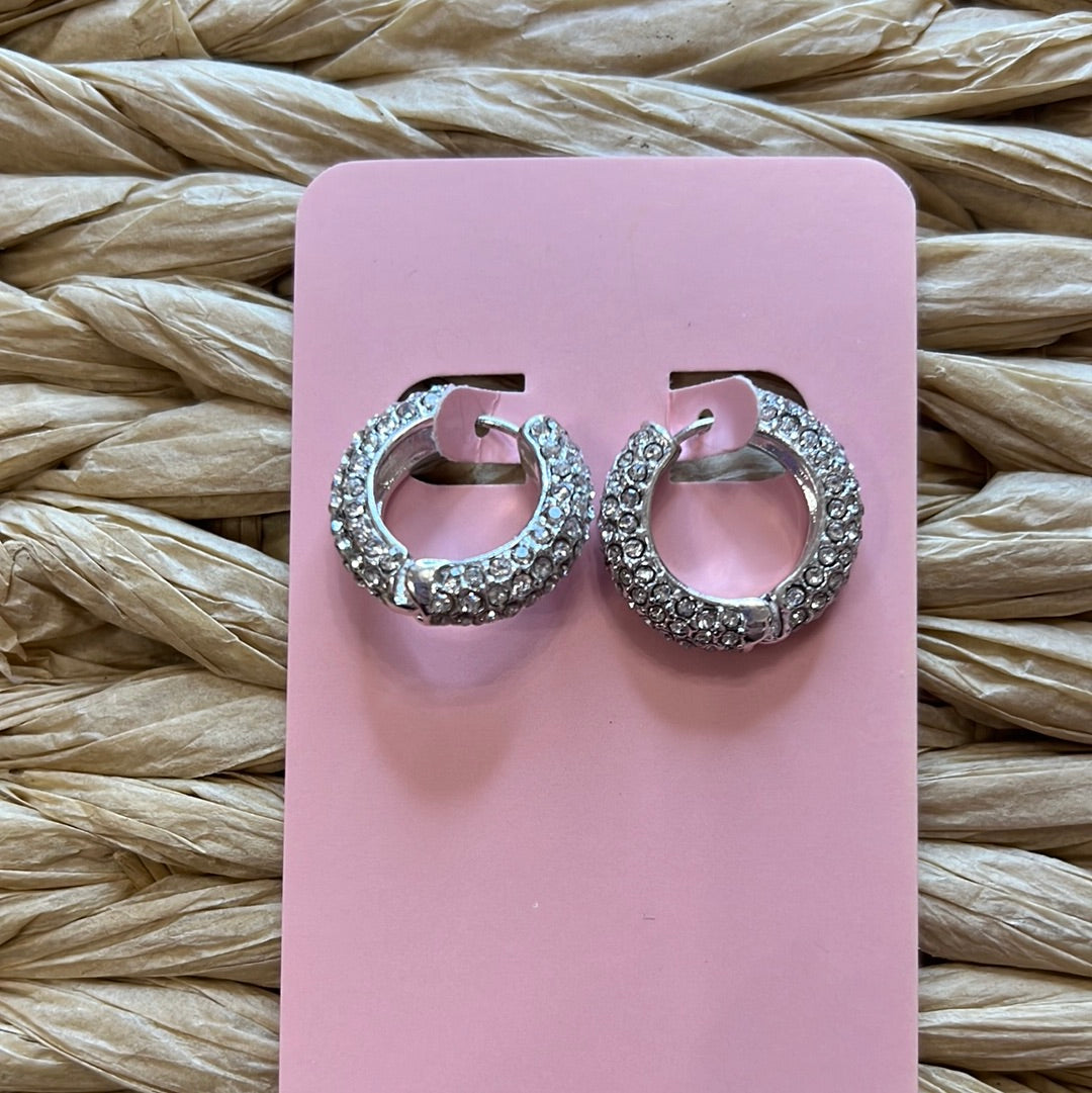 Roxi Mini Rhinestone Hoop Earrings