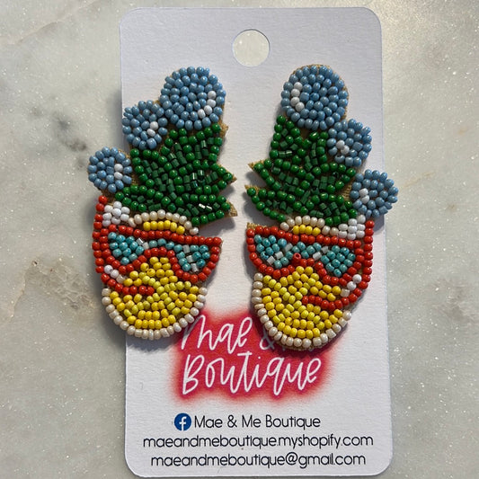 Pineapple Seed Bead Earrings