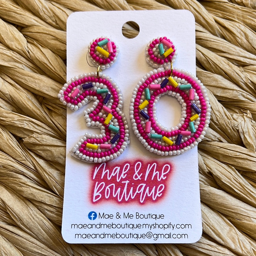 Birthday Age Seed Bead Earrings