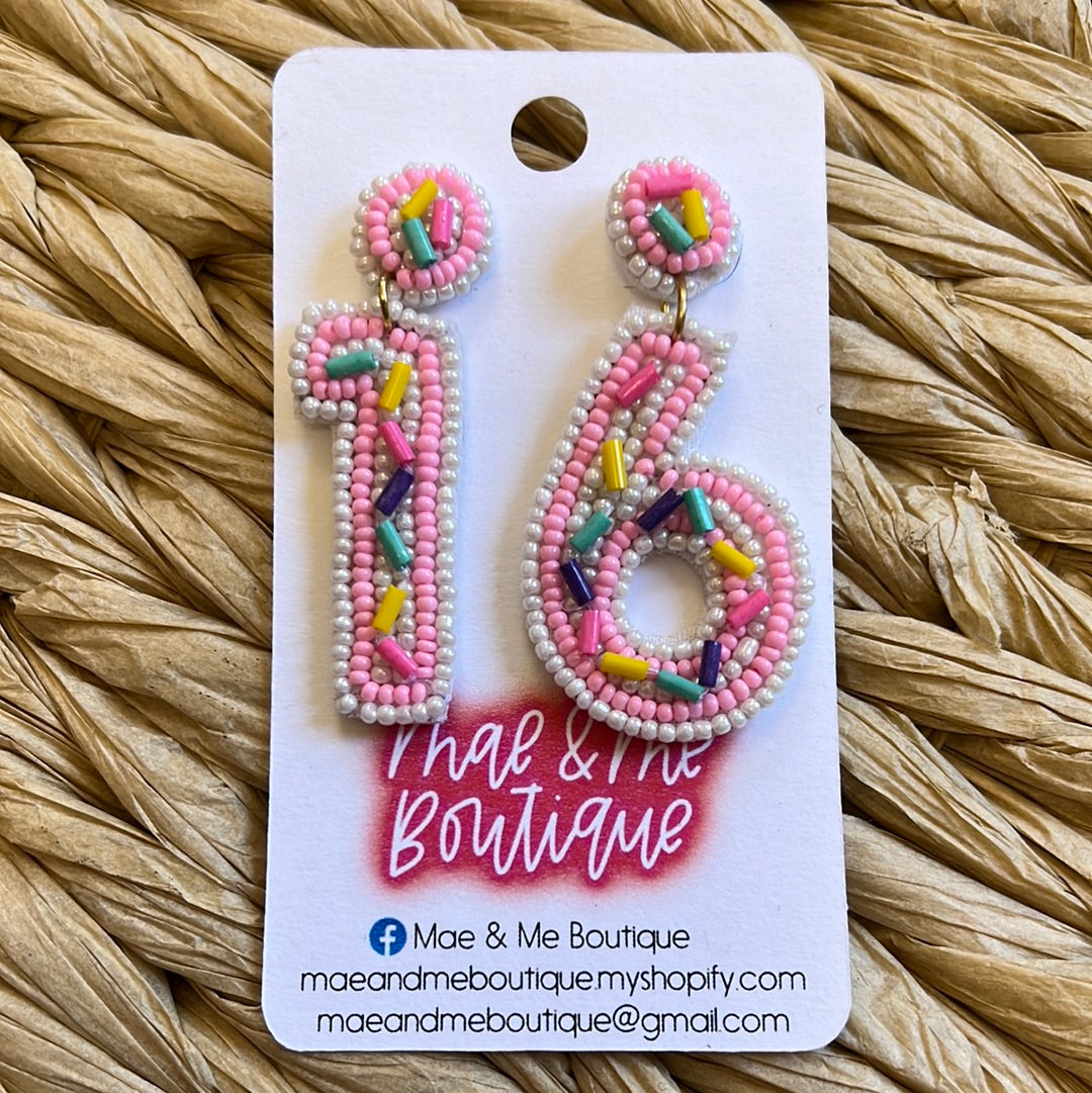 Birthday Age Seed Bead Earrings