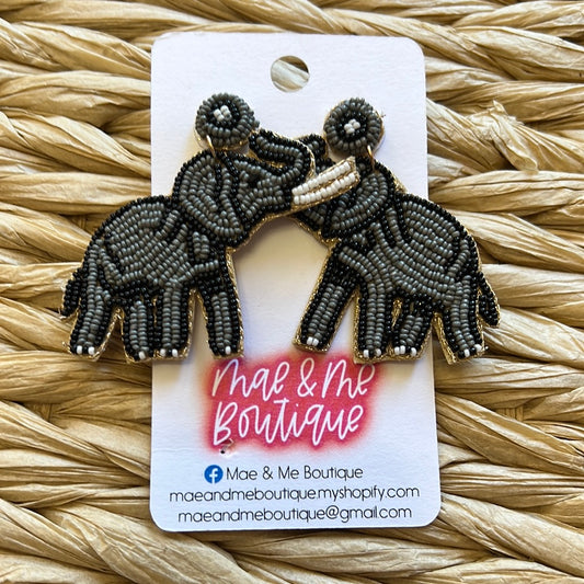 Elephant Seed Bead Earrings