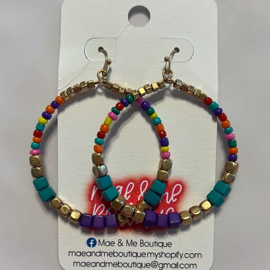 Beaded Hoop Earrings