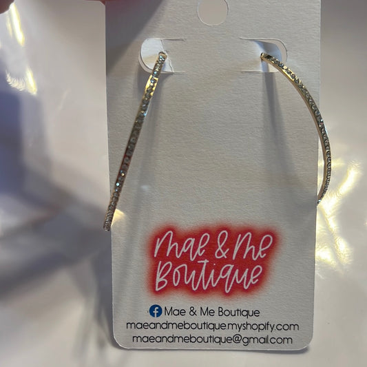 Gold Rhinestone Hoop Earrings