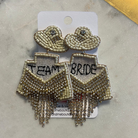 Team Bride Seed Bead Earrings